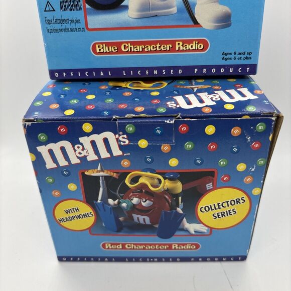 M&M Red Blue Character Collector Edition Scuba Diver Radio with Headphones Lot 2 - Picture 3 of 9
